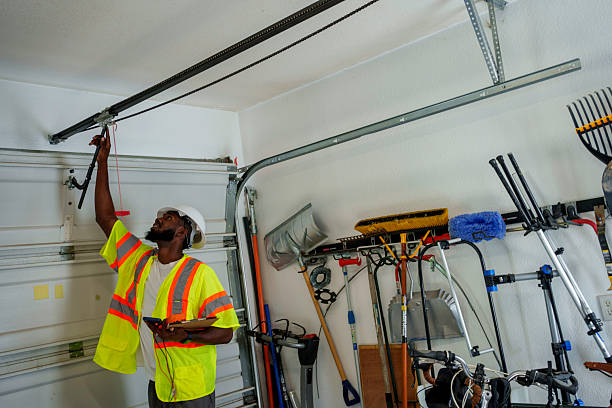 Professional Garage Door Spring Repair technician working in Miami Springs, FL